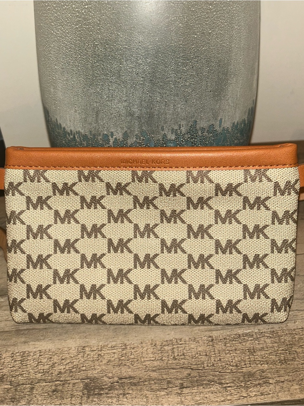 Michael Kors Fulton Beige Tan Monogram Belt Bag Wallet Fanny Pack